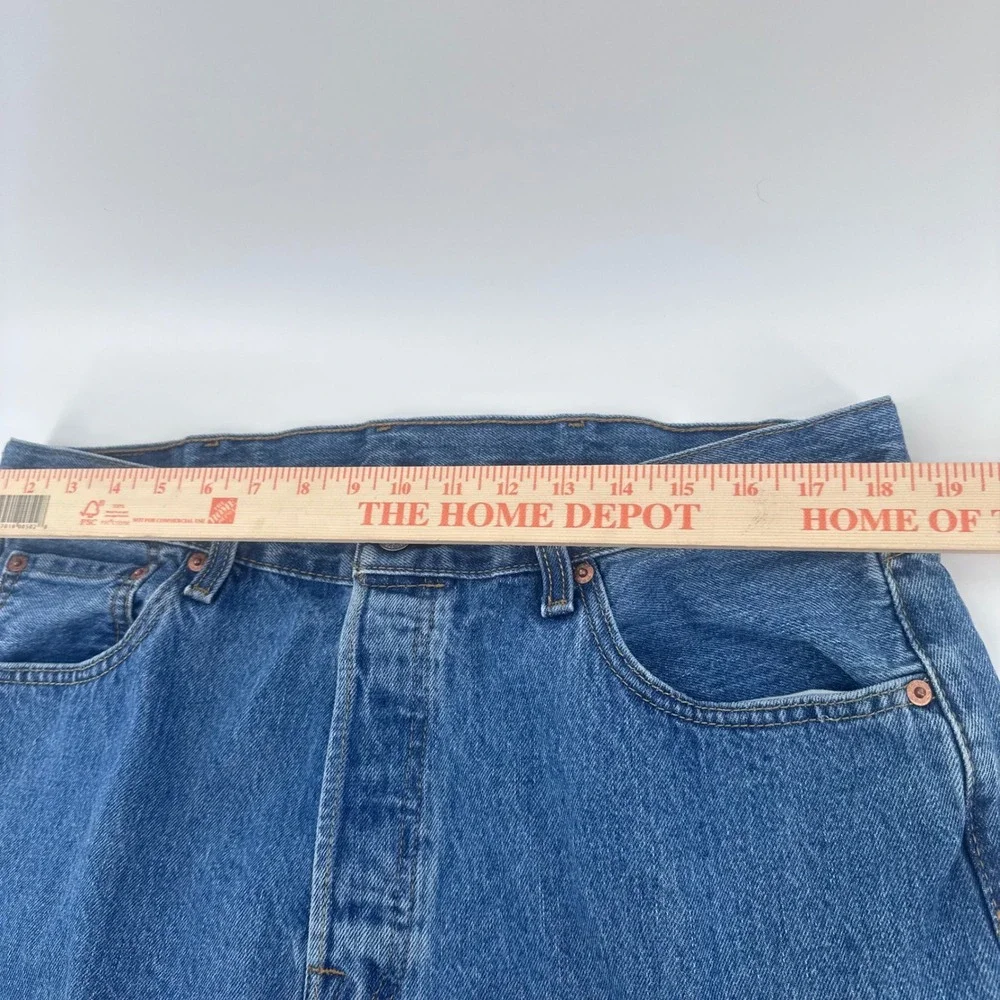 Levi's 501 Original Jeans Mens 38x36 (Fits 36x34) Blue Button Fly Straight Denim